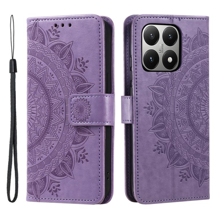 Totem Flower Embossed Leather Phone Case with Lanyard, For Xiaomi 15T Pro, For Xiaomi 15T, For Xiaomi 15 Pro