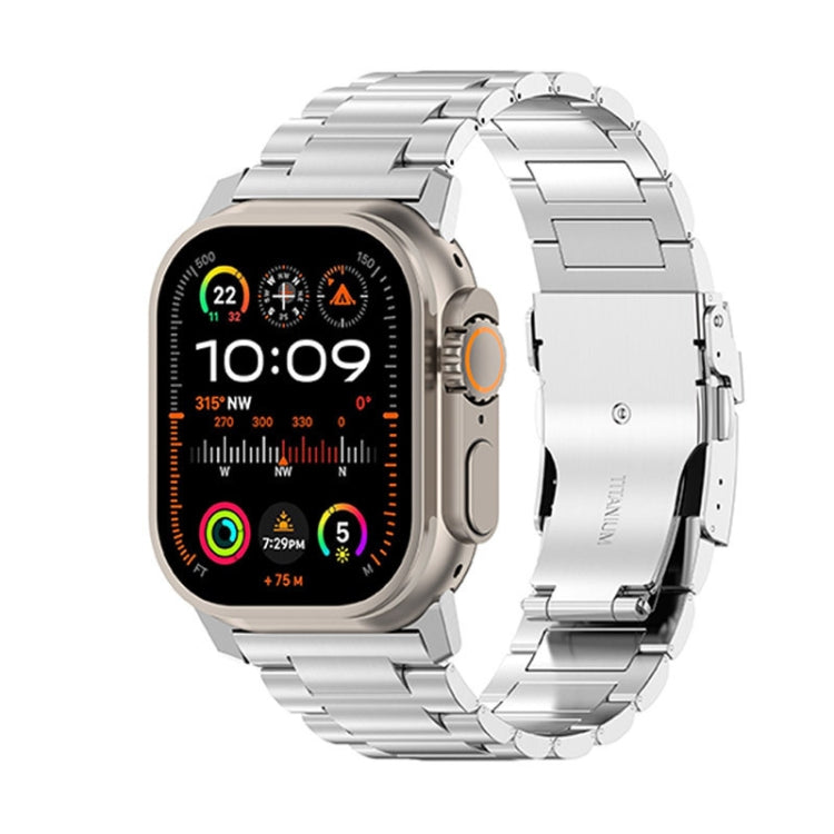 26mm Safety Buckle Titanium Alloy Watch Band, For Apple Watch SE 2023 44mm, For Apple Watch Ultra 2 49mm, For Apple Watch Series 9 45mm, For Apple Watch Ultra 49mm, For Apple Watch Series 8 45mm, For Apple Watch SE 2022 44mm, For Apple Watch Series 7 45mm