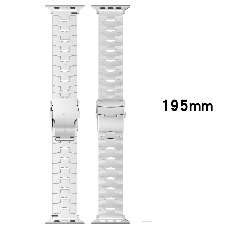 Rice Ears Safety Buckle Titanium Alloy Watch Band, For Apple Watch Series 5 44mm, For Apple Watch Series 4 44mm, For Apple Watch Series 3 42mm