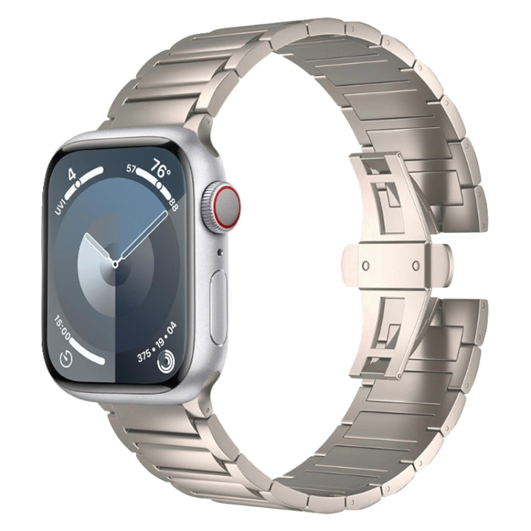 I-shaped Butterfly Buckle Titanium Alloy Watch Band, For Apple Watch SE 2023 44mm, For Apple Watch Ultra 2 49mm, For Apple Watch Series 9 45mm, For Apple Watch Ultra 49mm, For Apple Watch Series 8 45mm, For Apple Watch SE 2022 44mm