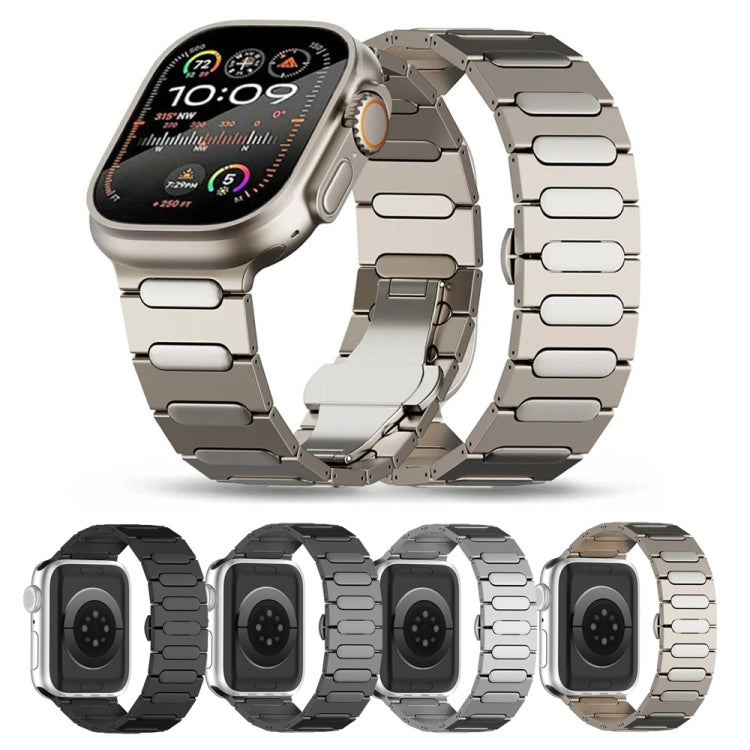 Oval Butterfly Buckle Titanium Alloy Watch Band, For Apple Watch SE 2023 44mm, For Apple Watch Ultra 2 49mm, For Apple Watch Series 9 45mm, For Apple Watch Ultra 49mm, For Apple Watch Series 8 45mm, For Apple Watch SE 2022 44mm