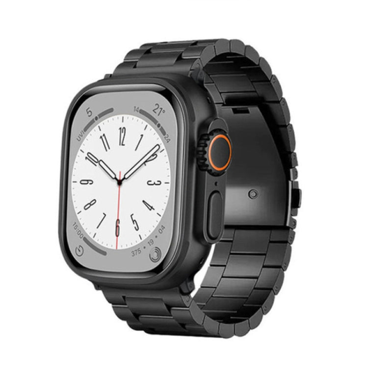 3-Bead Flat Buckle Titanium Alloy Watch Band, For Apple Watch SE 2023 44mm, For Apple Watch SE 2023 40mm, For Apple Watch Ultra 2 49mm, For Apple Watch Series 9 45mm, For Apple Watch Series 9 41mm, For Apple Watch Ultra 49mm, For Apple Watch Series 8 4...