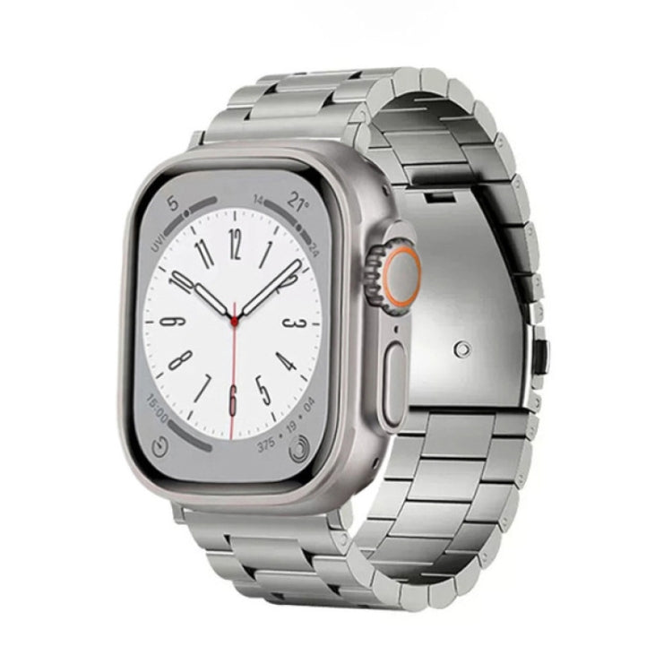 3-Bead Flat Buckle Titanium Alloy Watch Band, For Apple Watch SE 2022 40mm, For Apple Watch SE 2022 44mm, For Apple Watch Series 7 41mm, For Apple Watch Series 7 45mm, For Apple Watch SE 40mm, For Apple Watch SE 44mm, For Apple Watch Series 6 40mm�����...