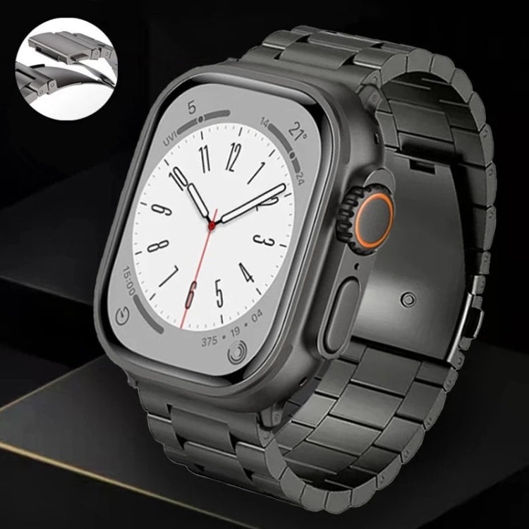 3-Bead Flat Buckle Titanium Alloy Watch Band, For Apple Watch SE 2022 40mm, For Apple Watch SE 2022 44mm, For Apple Watch Series 7 41mm, For Apple Watch Series 7 45mm, For Apple Watch SE 40mm, For Apple Watch SE 44mm, For Apple Watch Series 6 40mm�����...