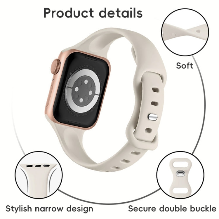 Two Color Slim Butterfly Buckle Silicone Watch Band, For Apple Watch Series 10 46mm, For Apple Watch Series 10 42mm, For Apple Watch SE 2023 44mm, For Apple Watch SE 2023 40mm