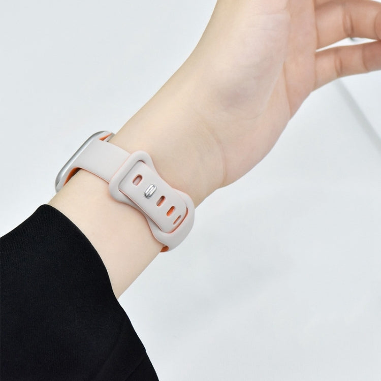 Two Color Slim Butterfly Buckle Silicone Watch Band, For Apple Watch Series 10 46mm, For Apple Watch Series 10 42mm, For Apple Watch SE 2023 44mm