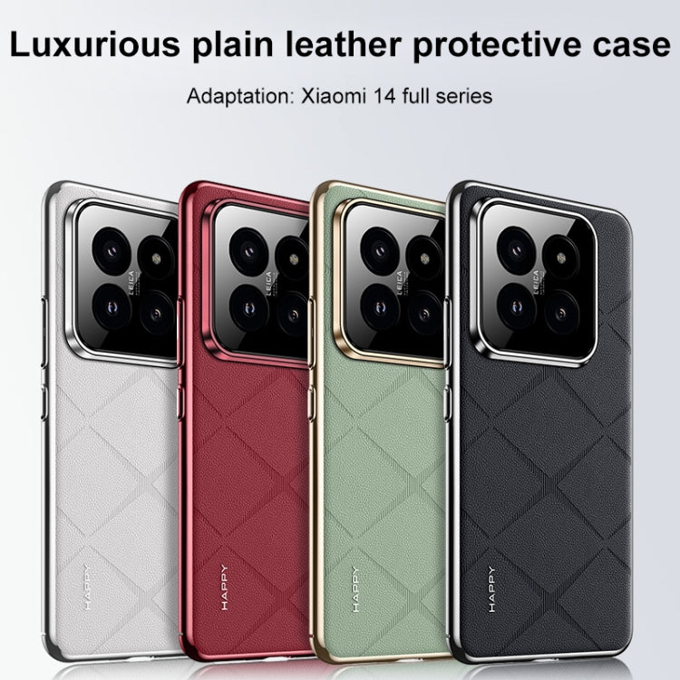 Plain Leather PC Phone Case, For Xiaomi 15 Pro, For Xiaomi 15, For Xiaomi 14 Ultra, For Xiaomi 14 Pro, For Xiaomi 14