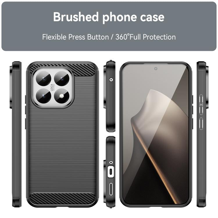 Carbon Fiber Brushed Texture TPU Phone Case, For Xiaomi 15T 5G, For Xiaomi Poco F7 Ultra, For Xiaomi Poco F7 Pro, For Xiaomi 15 Ultra, For Xiaomi Poco X7 Pro, For Xiaomi 15 Pro, For Xiaomi 15, For Xiaomi 14T Pro