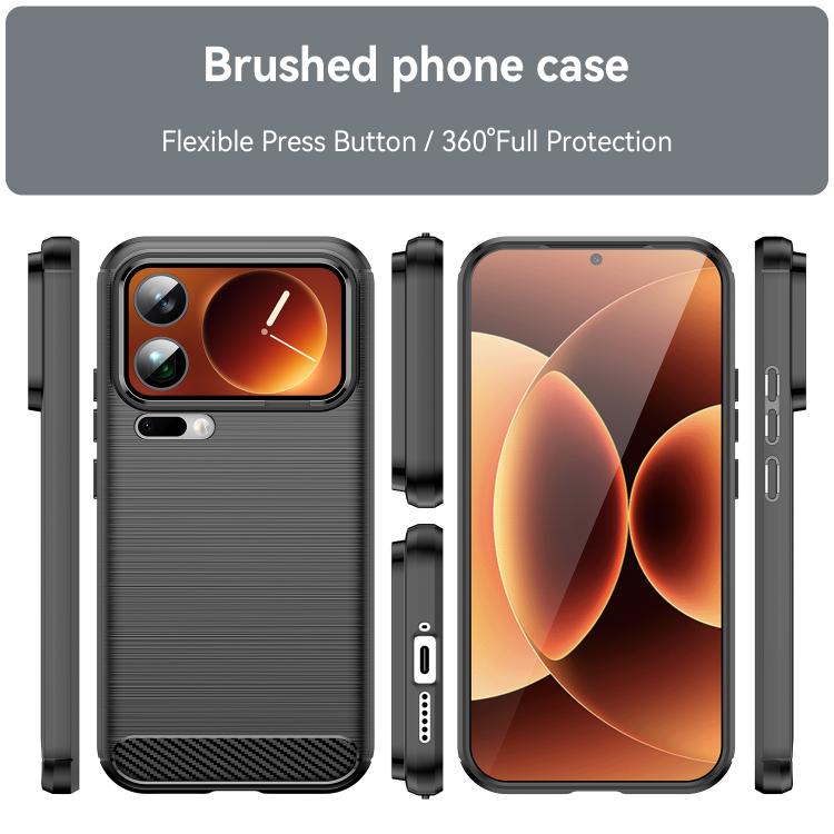 Carbon Fiber Brushed Texture TPU Phone Case, For Xiaomi 17 Pro Max, For Xiaomi 17 Pro, For Xiaomi 17, For Xiaomi Poco M7 4G 169mm, For Xiaomi Poco M7 Plus 5G, For Xiaomi 15T Pro 5G, For Xiaomi 15T 5G, For Xiaomi Poco F7 Ultra