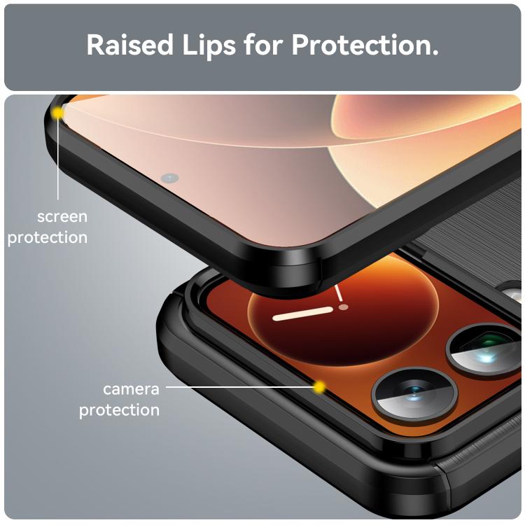 Carbon Fiber Brushed Texture TPU Phone Case, For Xiaomi 17 Pro Max, For Xiaomi 17 Pro, For Xiaomi 17, For Xiaomi Poco M7 4G 169mm, For Xiaomi Poco M7 Plus 5G, For Xiaomi 15T Pro 5G, For Xiaomi 15T 5G, For Xiaomi Poco F7 Ultra
