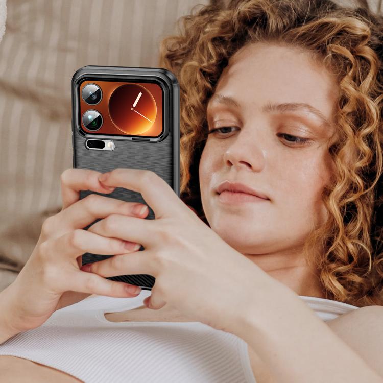 Carbon Fiber Brushed Texture TPU Phone Case, For Xiaomi 17 Pro Max, For Xiaomi 17 Pro, For Xiaomi 17, For Xiaomi Poco M7 4G 169mm, For Xiaomi Poco M7 Plus 5G, For Xiaomi 15T Pro 5G, For Xiaomi 15T 5G, For Xiaomi Poco F7 Ultra