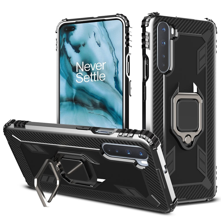 Carbon Fiber Protective Case with 360 Degree Rotating Ring Holder, For OPPO Realme C11, For OnePlus Nord