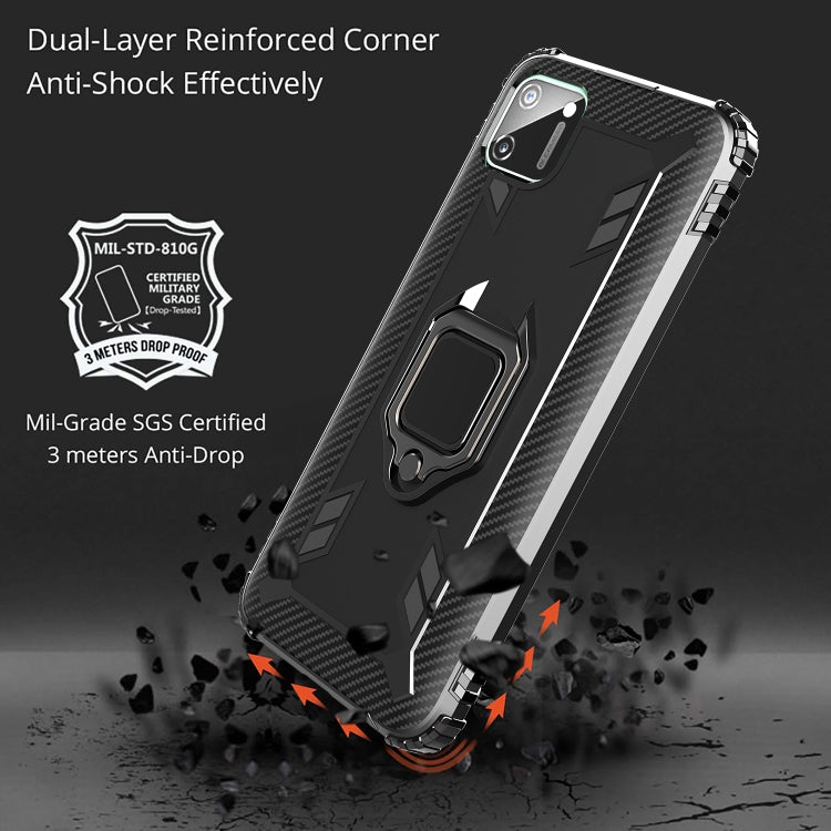 Carbon Fiber Protective Case with 360 Degree Rotating Ring Holder, For OPPO Realme C11, For OnePlus Nord