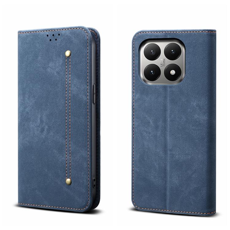 Denim Texture Casual Style Horizontal Flip Leather Case