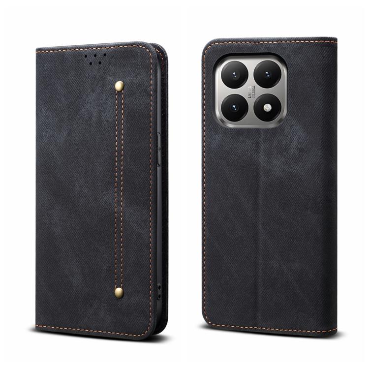 Denim Texture Casual Style Horizontal Flip Leather Case