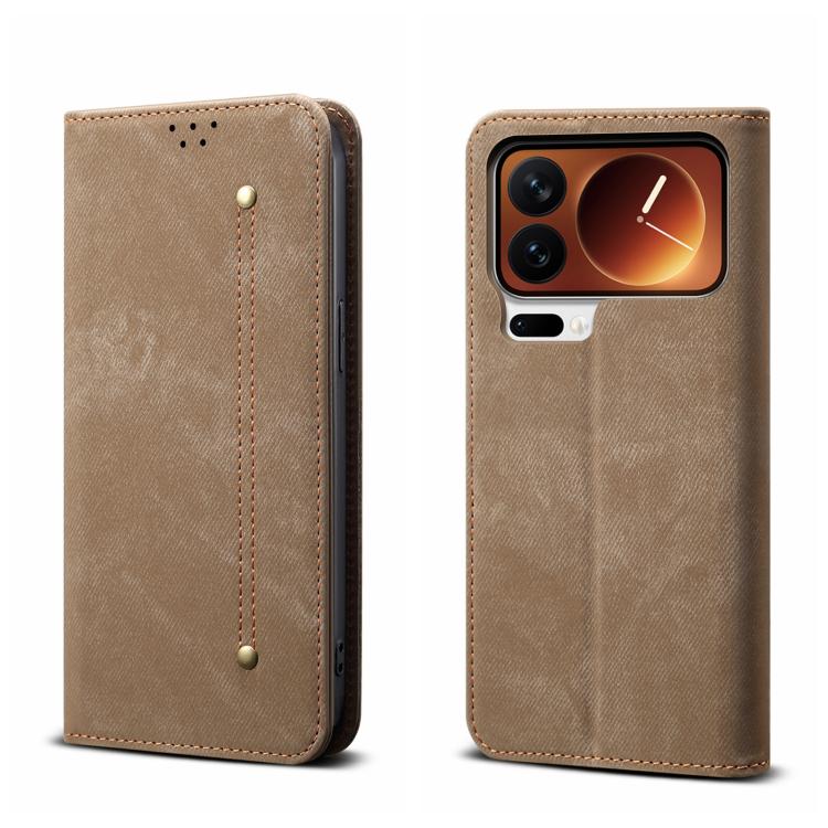 Denim Texture Casual Style Horizontal Flip Leather Case