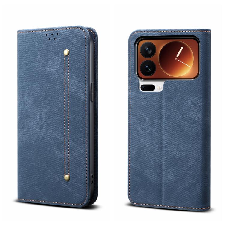 Denim Texture Casual Style Horizontal Flip Leather Case