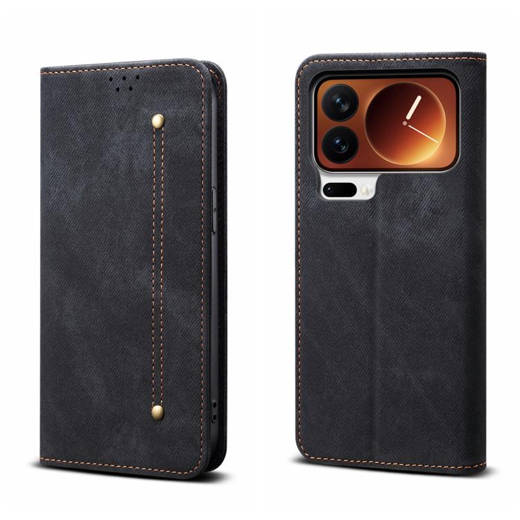 Denim Texture Casual Style Horizontal Flip Leather Case