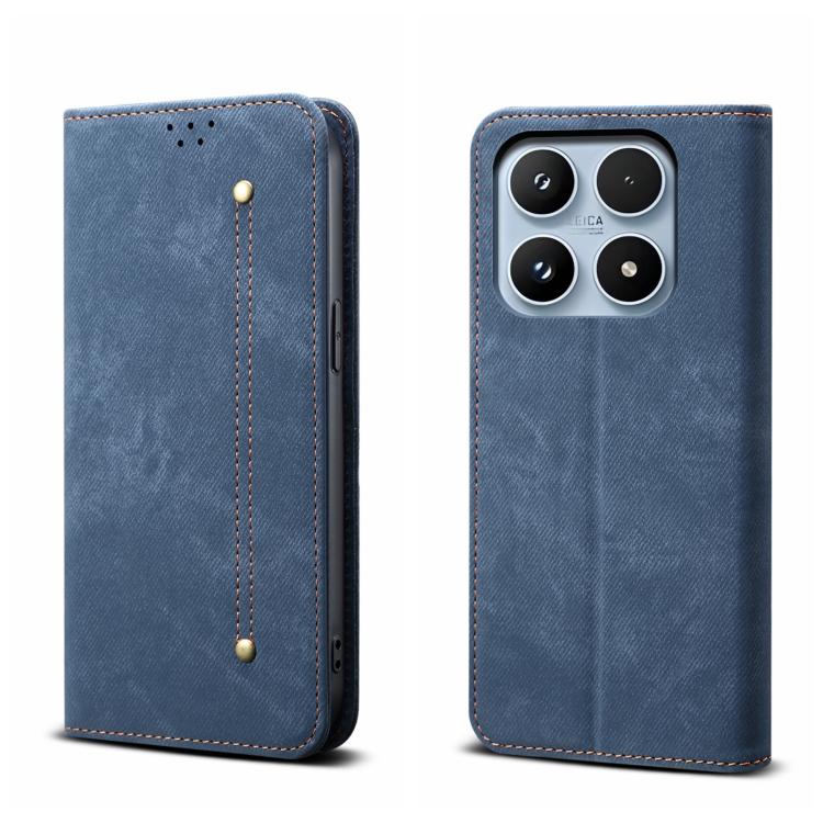 Denim Texture Casual Style Horizontal Flip Leather Case