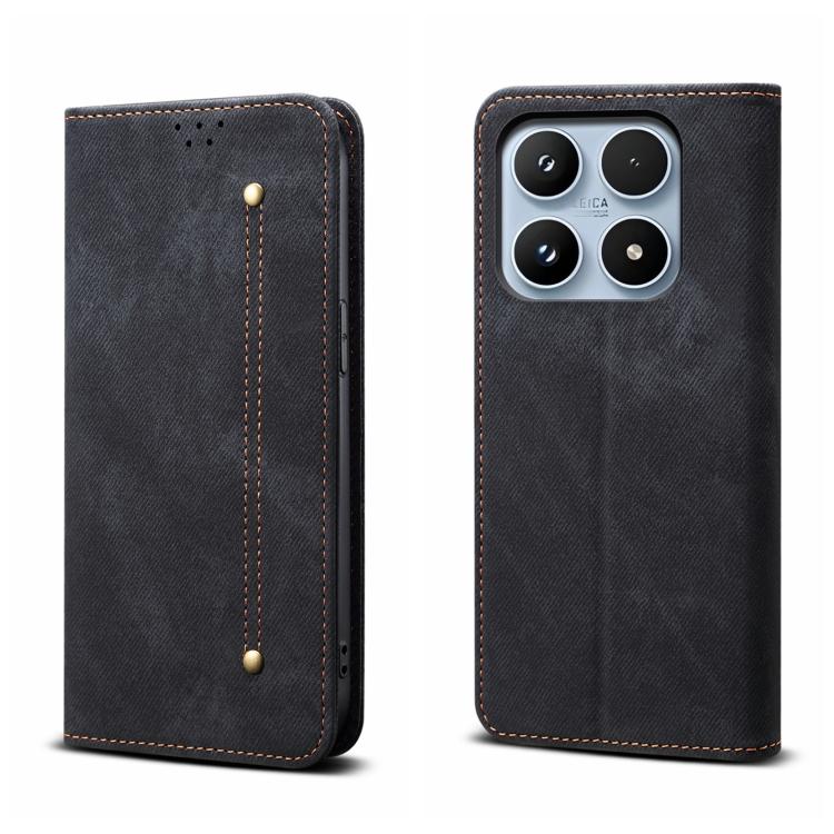 Denim Texture Casual Style Horizontal Flip Leather Case