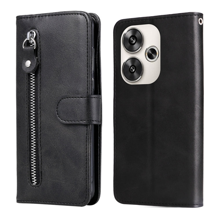 Fashion Calf Texture Zipper Leather Phone Case, For Xiaomi 14T, For Xiaomi Poco F6