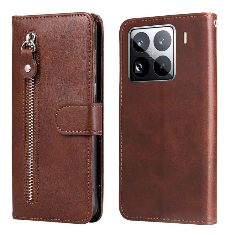 Fashion Calf Texture Zipper Leather Phone Case