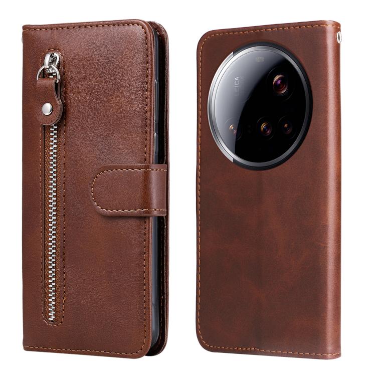 Fashion Calf Texture Zipper Leather Phone Case