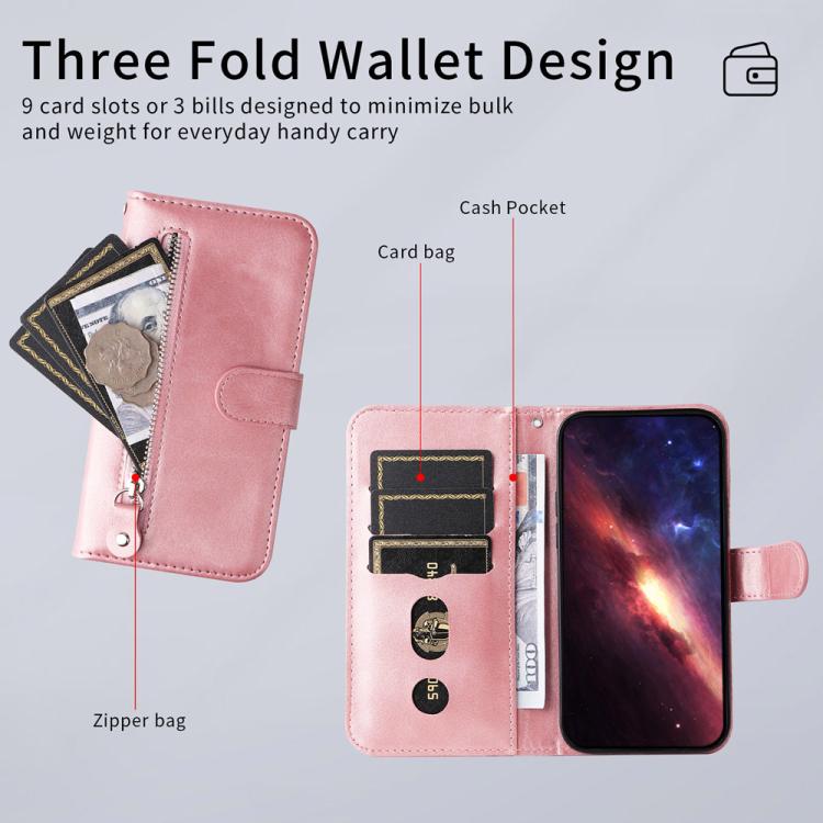 Fashion Calf Texture Zipper Leather Phone Case