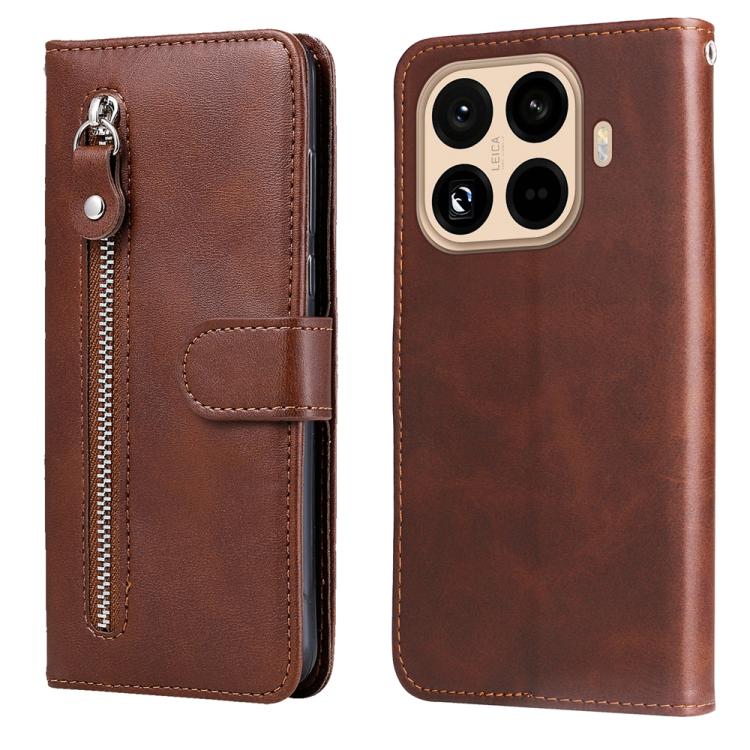Fashion Calf Texture Zipper Leather Phone Case