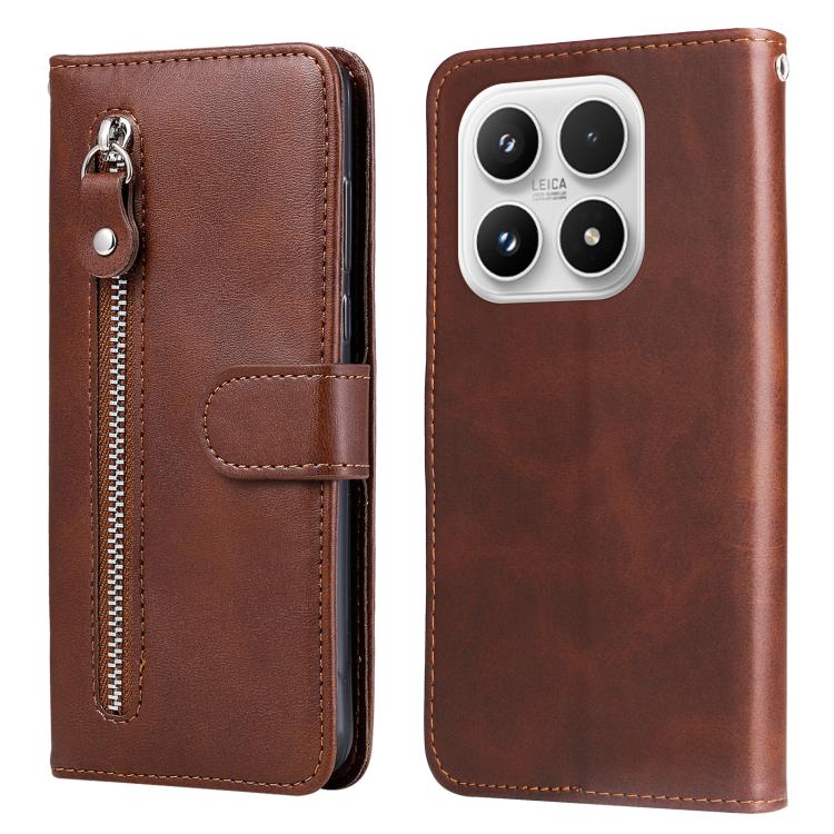 Fashion Calf Texture Zipper Leather Phone Case