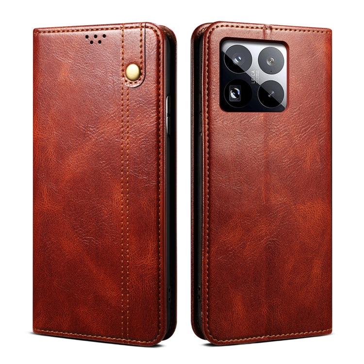 Oil Wax Crazy Horse Texture Leather Phone Case