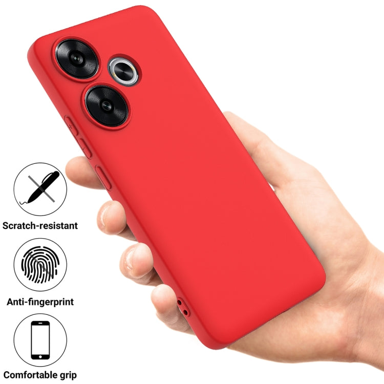 Solid Color Liquid Silicone Dropproof Full Coverage Phone Case, For Xiaomi Poco F6