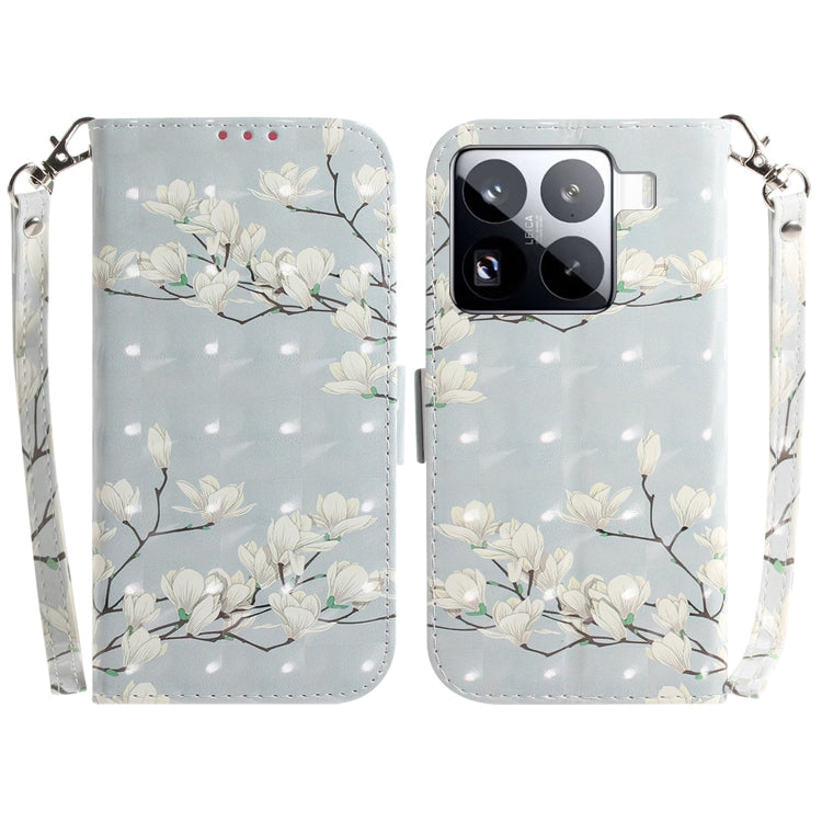 3D Colored Flip Leather Phone Case, For Xiaomi 15T 5G, For Xiaomi 15 Pro