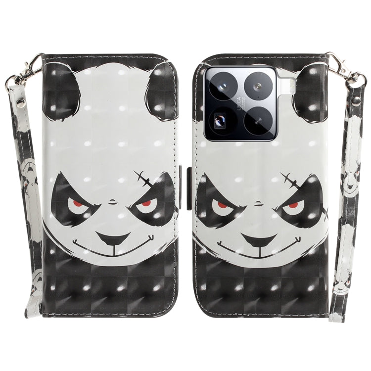 3D Colored Flip Leather Phone Case, For Xiaomi 15T 5G, For Xiaomi 15 Pro