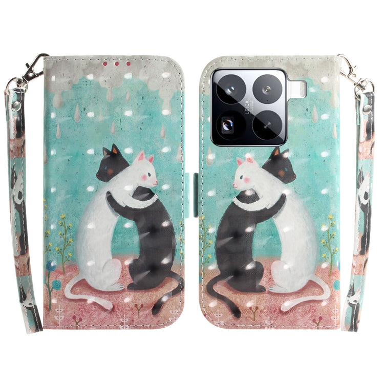 3D Colored Flip Leather Phone Case, For Xiaomi 15T 5G, For Xiaomi 15 Pro