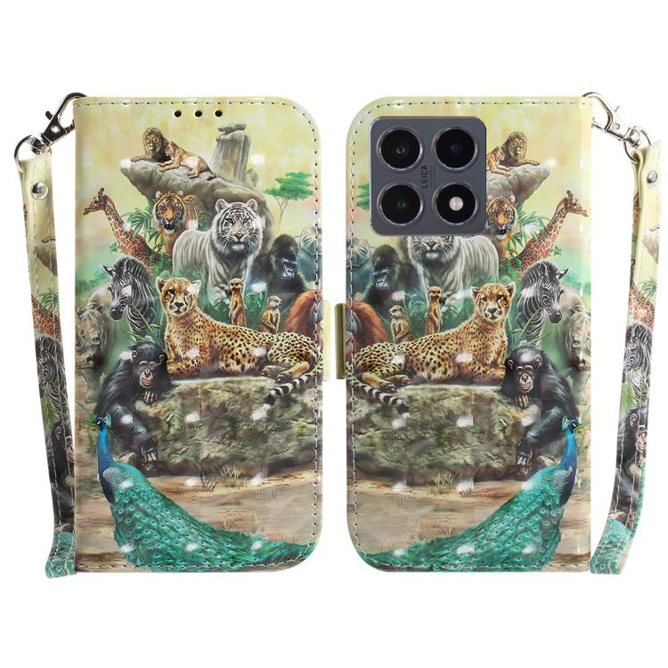 3D Colored Flip Leather Phone Case, For Xiaomi 15T 5G, For Xiaomi 15 Pro