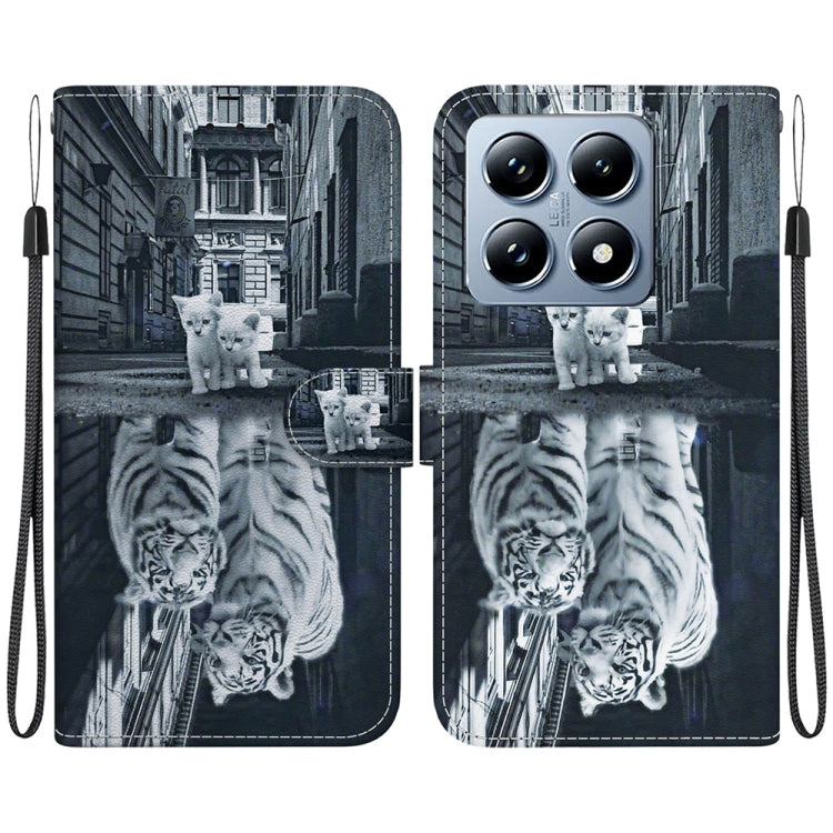 Crystal Texture Colored Drawing Leather Phone Case