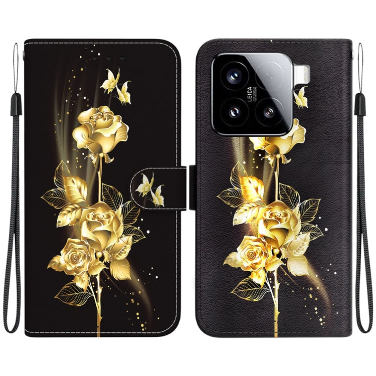 Crystal Texture Colored Drawing Leather Phone Case, For Xiaomi 15, For Xiaomi 14T Pro