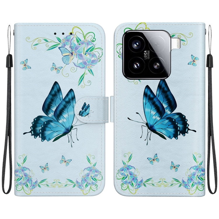 Crystal Texture Colored Drawing Leather Phone Case, For Xiaomi 15, For Xiaomi 14T Pro