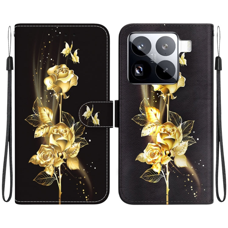 Crystal Texture Colored Drawing Leather Phone Case