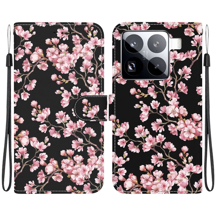 Crystal Texture Colored Drawing Leather Phone Case, For Xiaomi 15 Pro, For Xiaomi 15