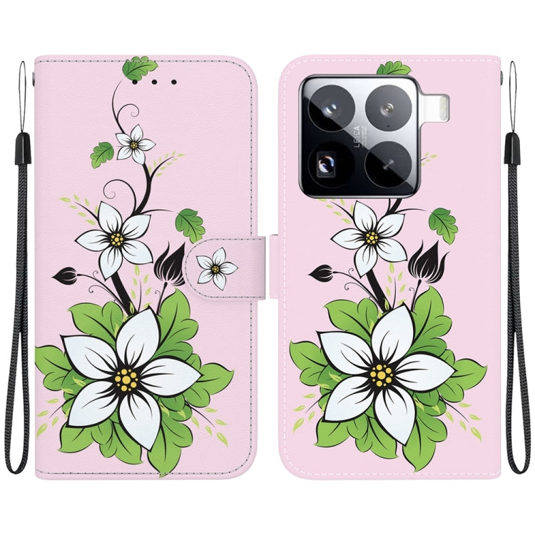 Crystal Texture Colored Drawing Leather Phone Case