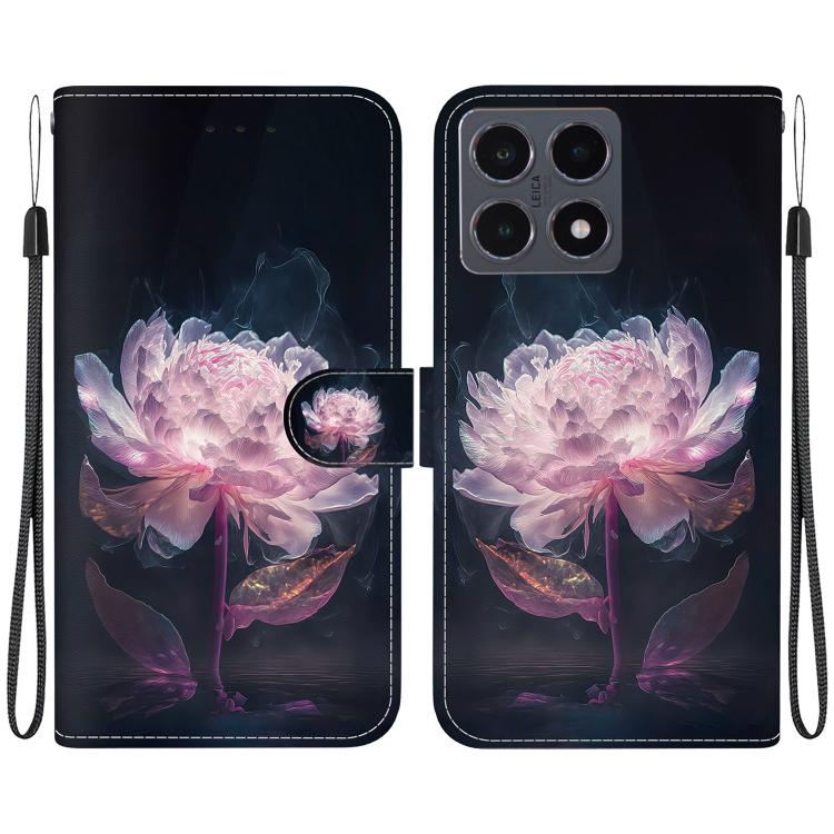 Crystal Texture Colored Drawing Leather Phone Case