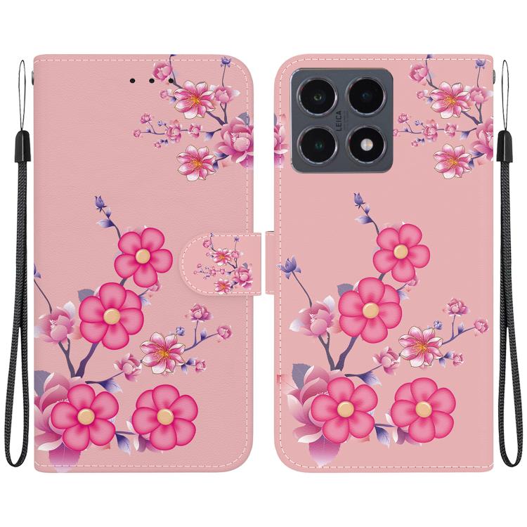 Crystal Texture Colored Drawing Leather Phone Case