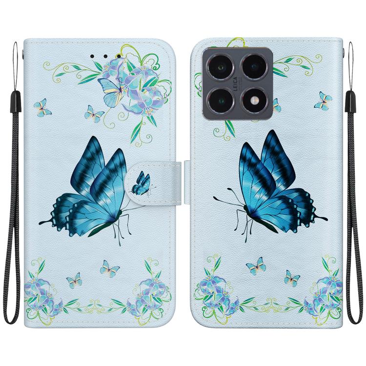 Crystal Texture Colored Drawing Leather Phone Case