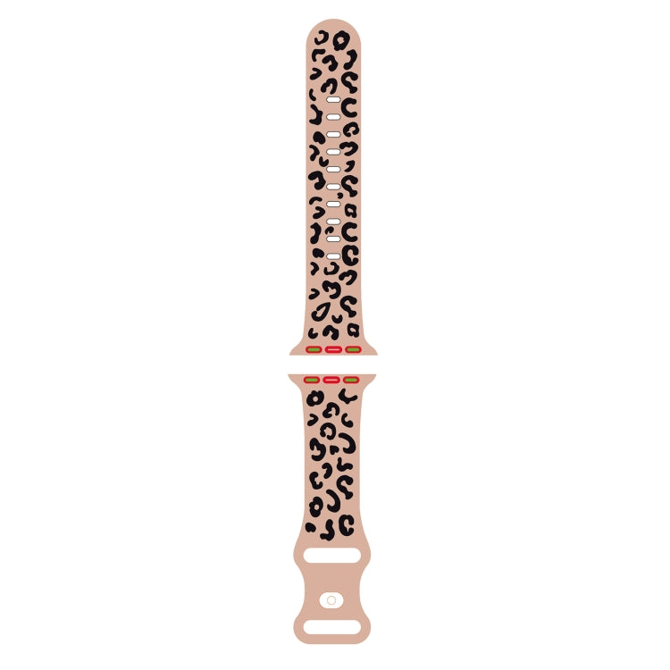 Concave Leopard Printed Silicone Watch Band, For Apple Watch SE 2023 44mm, For Apple Watch SE 2023 40mm, For Apple Watch Ultra 2 49mm, For Apple Watch Series 9 45mm