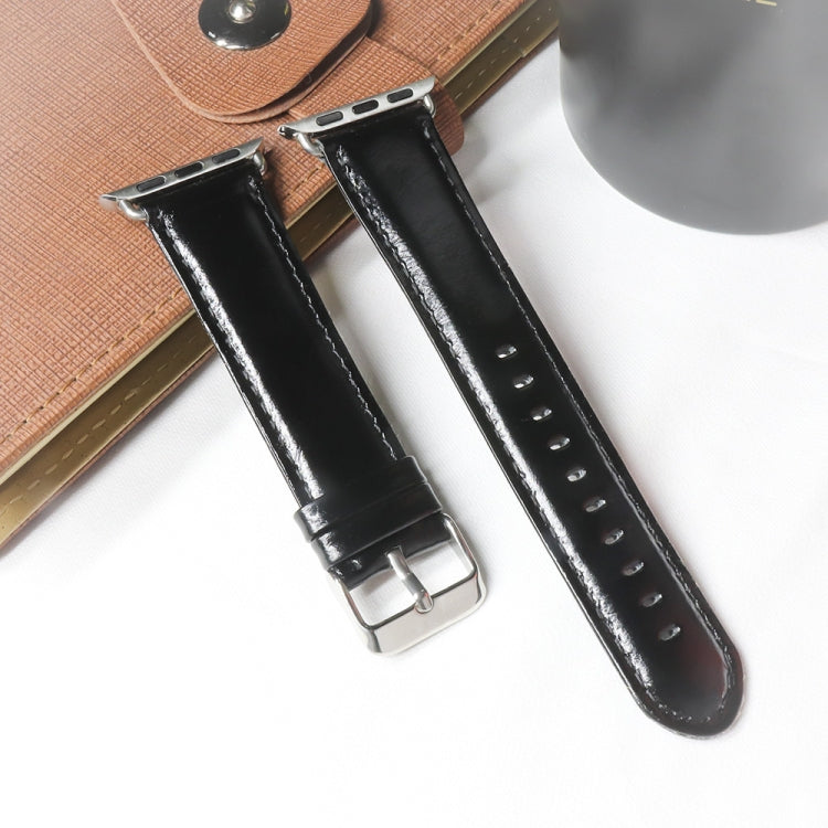 Round Tail Retro Crazy Horse Texture Genuine Leather Replacement Strap Watchband, For Apple Watch 5 &amp; 4 44mm / 3 &amp; 2 &amp; 1 42mm, For Apple Watch Series 7 41mm / 6 &amp; SE &amp; 5 &amp; 4 40mm / 3 &amp; 2 &amp; 1 38mm