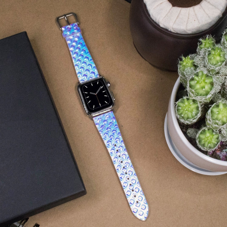 Discolor Glitter Fish Scale Texture Replacement Strap Watchband, For Apple Watch 5 &amp; 4 40mm / 3 &amp; 2 &amp; 1 38mm, For Apple Watch 5 &amp; 4 44mm / 3 &amp; 2 &amp; 1 42mm