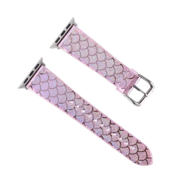 Discolor Glitter Fish Scale Texture Replacement Strap Watchband, For Apple Watch 5 &amp; 4 40mm / 3 &amp; 2 &amp; 1 38mm, For Apple Watch 5 &amp; 4 44mm / 3 &amp; 2 &amp; 1 42mm