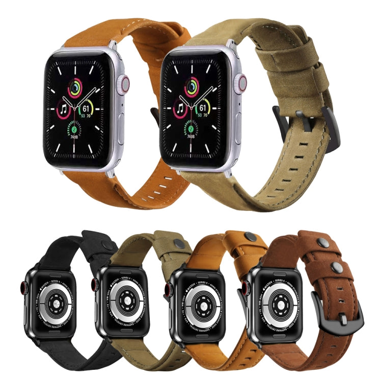 Genuine Leather Replacement Strap Watchband, For Apple Watch 5 &amp; 4 40mm / 3 &amp; 2 &amp; 1 38mm, For Apple Watch 5 &amp; 4 44mm / 3 &amp; 2 &amp; 1 42mm